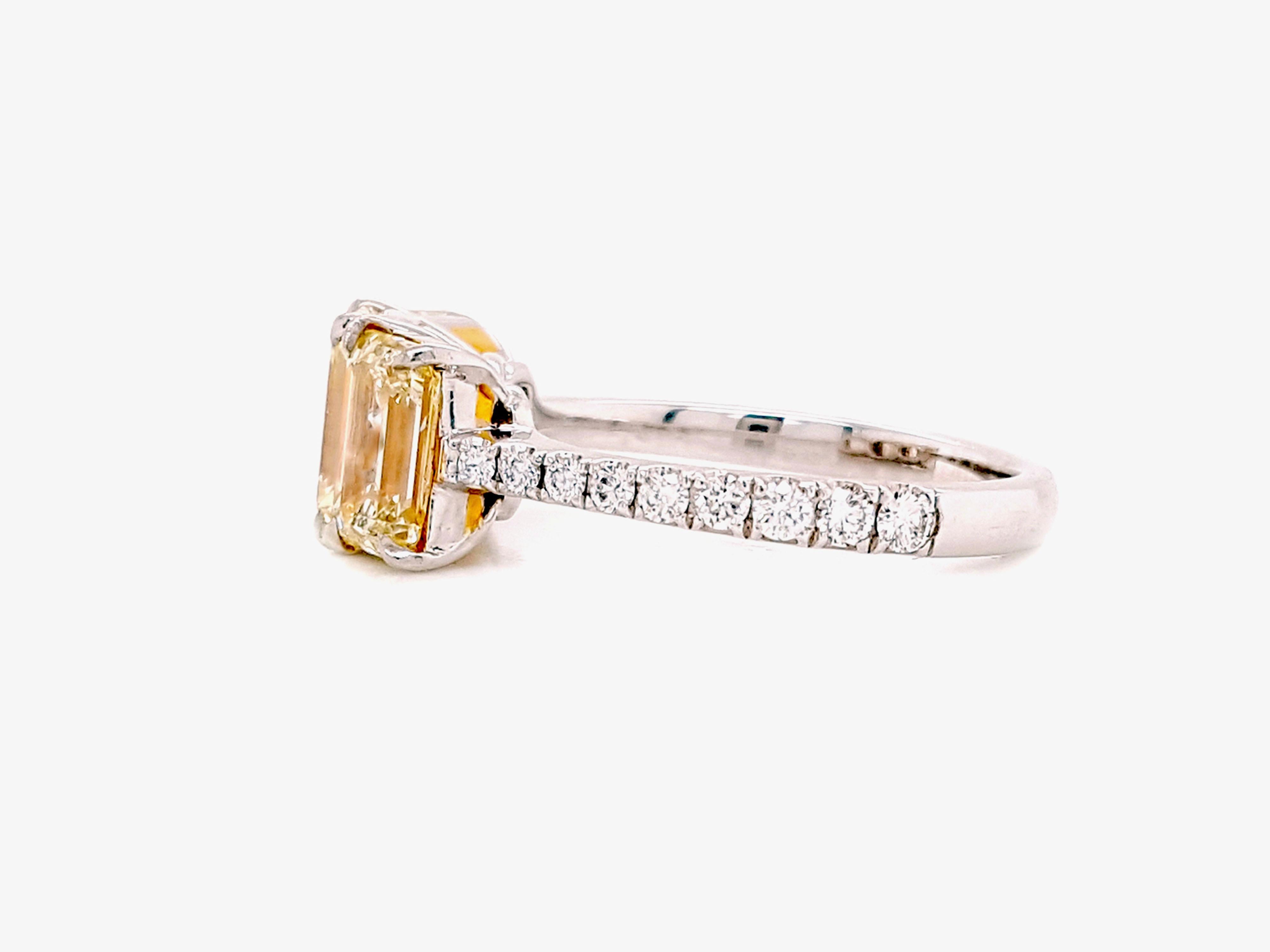 rectangle gold engagement ring