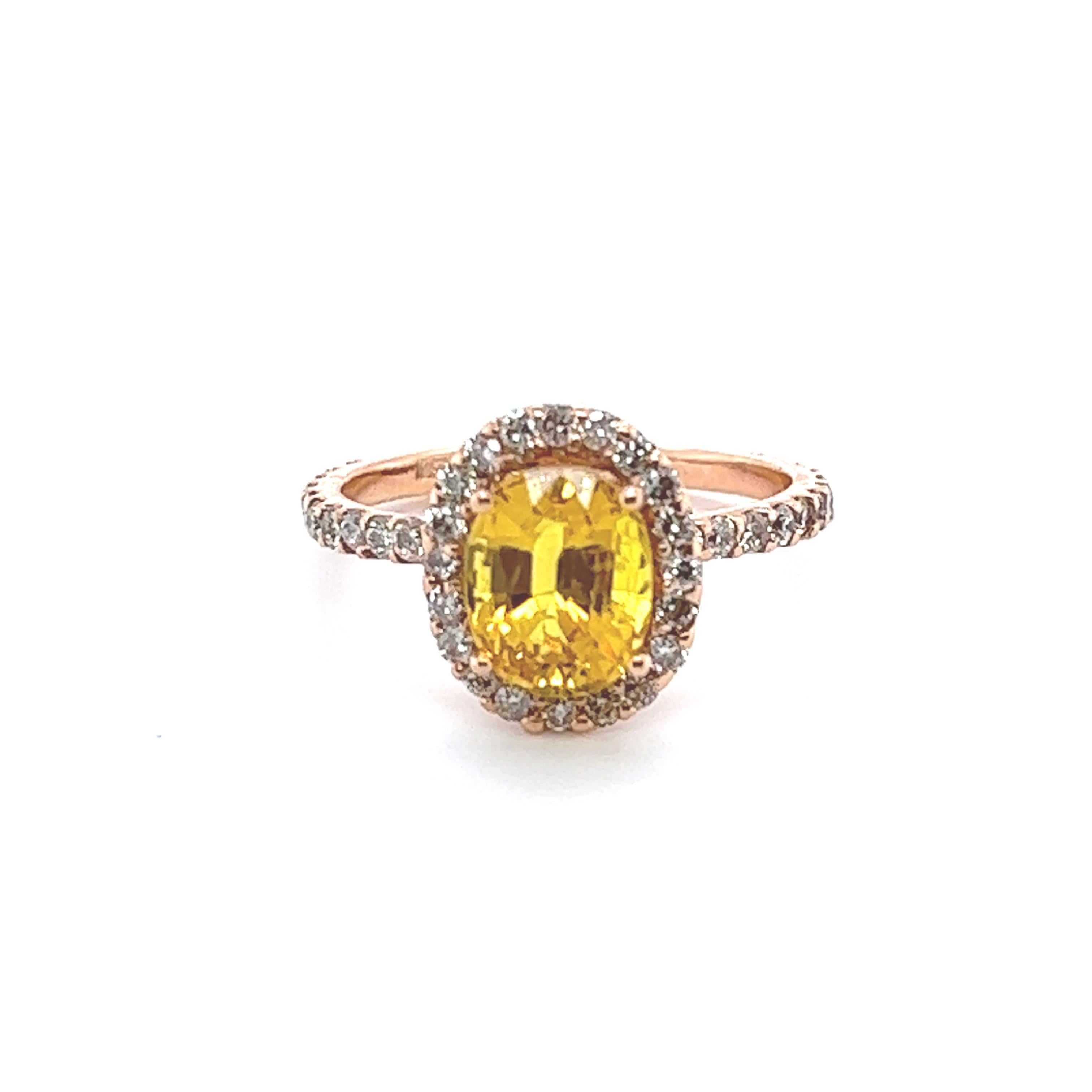 yellow sapphire rose gold ring