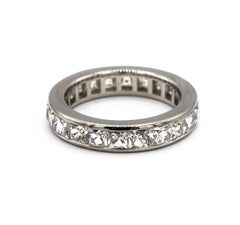 3.35 Carat French Cut Diamond Eternity Ring in Platinum