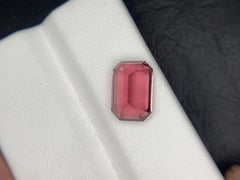 3.35 Carats Natural Rubellite Tourmaline Loose Gemstone Emerald Cut