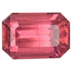 3.35 Carats Natural Rubellite Tourmaline Loose Gemstone Emerald Cut