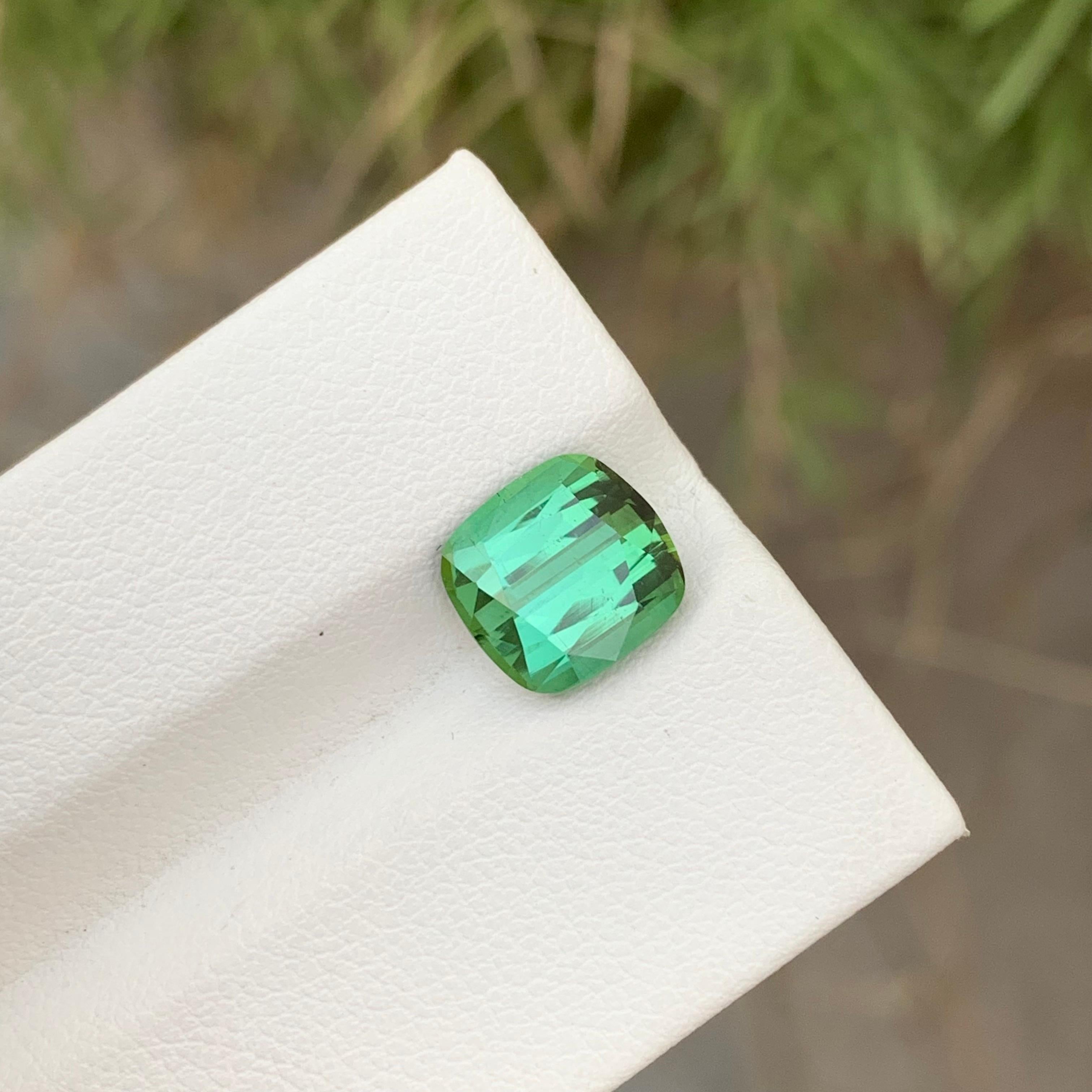 3.35 Carats Stunning Natural Loose Mint Green Tourmaline Ring Gem For Sale 5