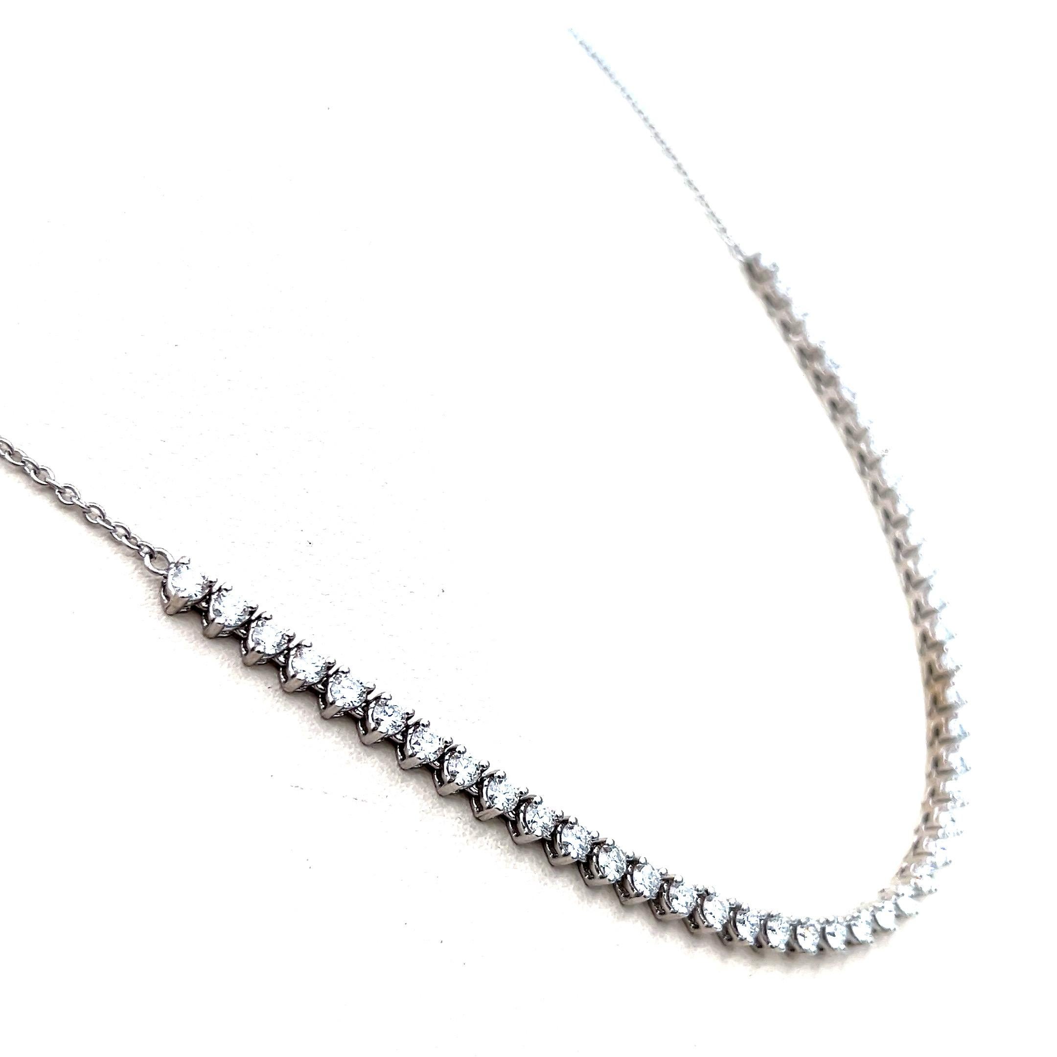 half diamond tennis necklace