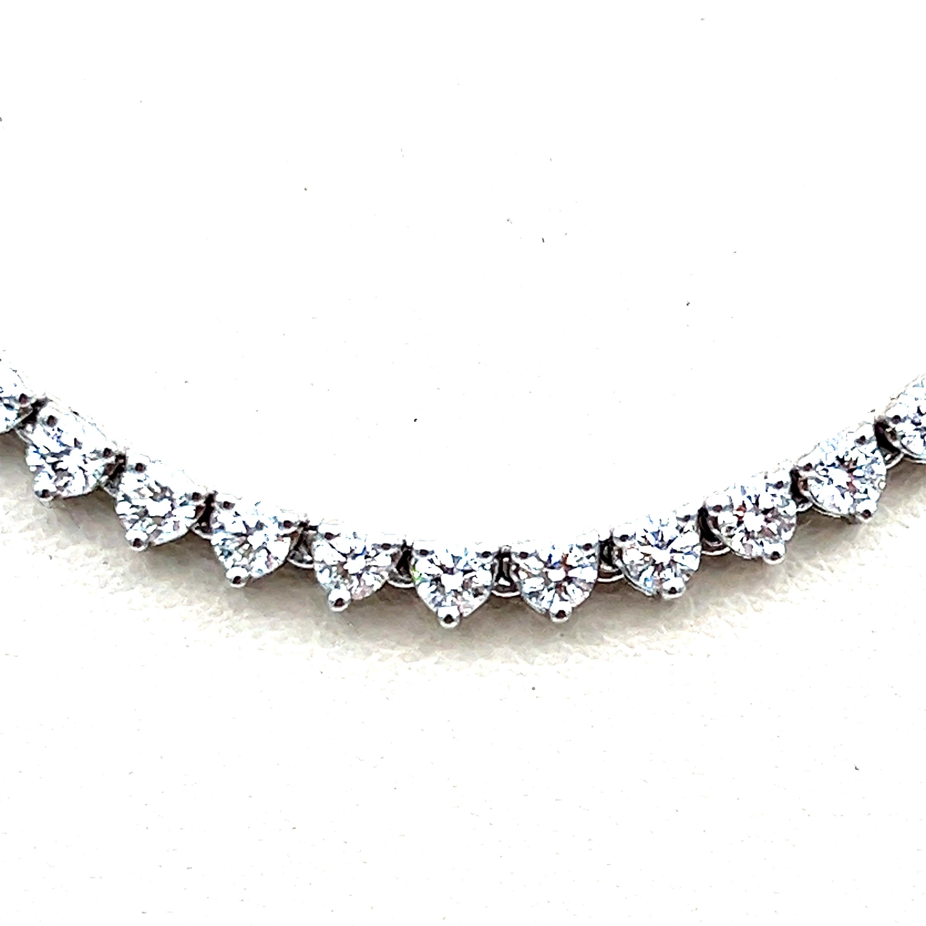 3,61 Karat halber Diamant-Tennis-Halskette (Rundschliff) im Angebot