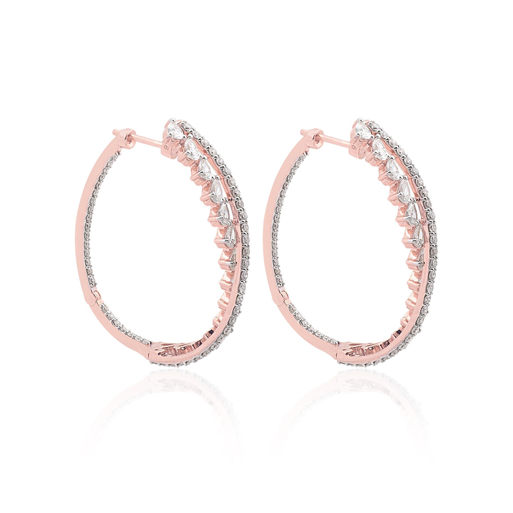 Item Code :- SEE-1945A (14k)
Gross Wt. :- 7.88 gm
14k Rose Gold Wt. :- 7.21 gm
Diamond Wt. :- 3.35 Ct. ( AVERAGE DIAMOND CLARITY SI1-SI2 & COLOR H-I )
Earrings Size :- 30 mm approx.

✦ Sizing
.....................
We can adjust most items to fit