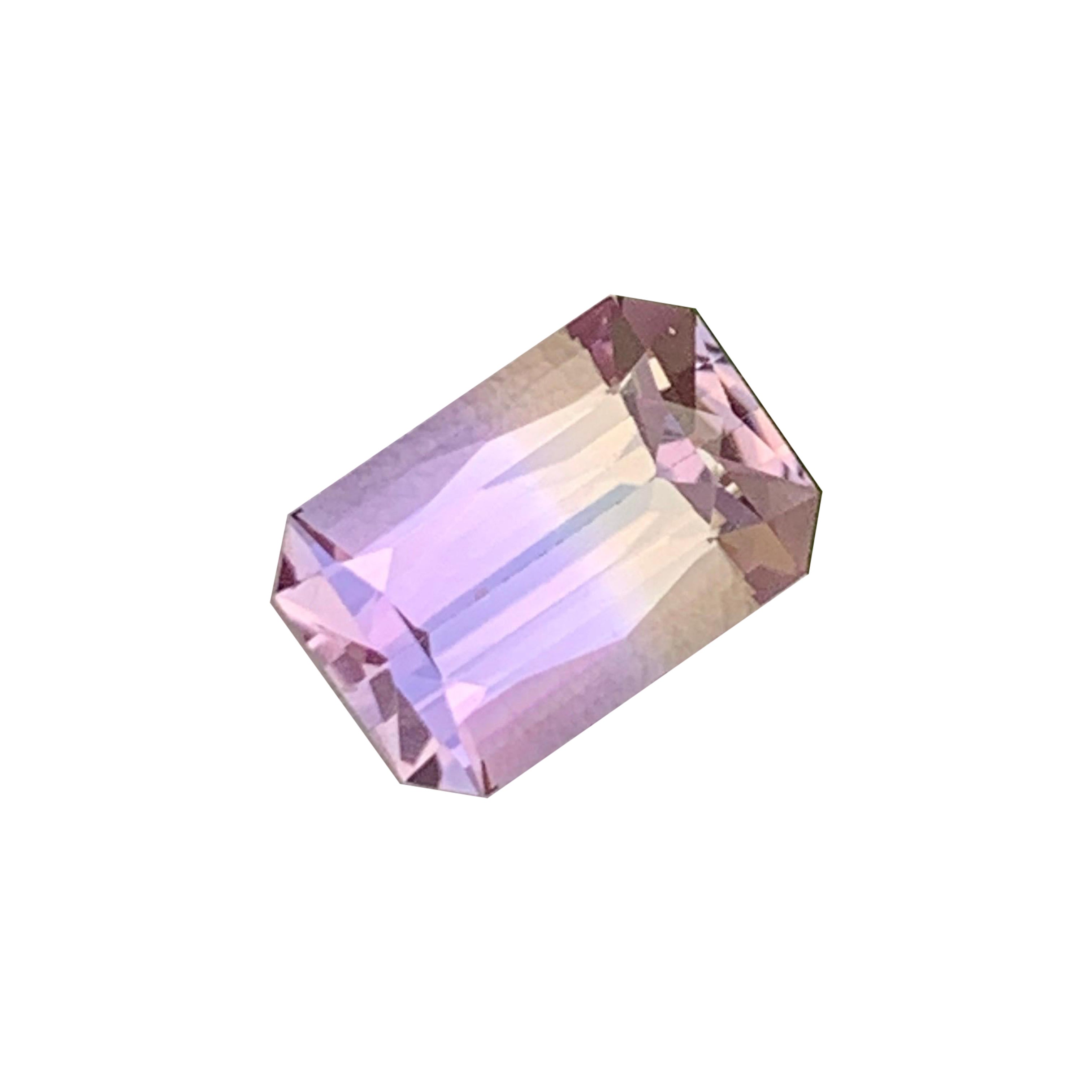 3.35 Cts Emerald Cut Pastel Ametrine Loose Gemstone for Ring and Pendant Jewelry For Sale