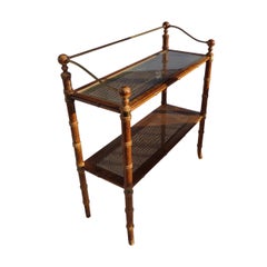 Faux Bamboo Cane Console