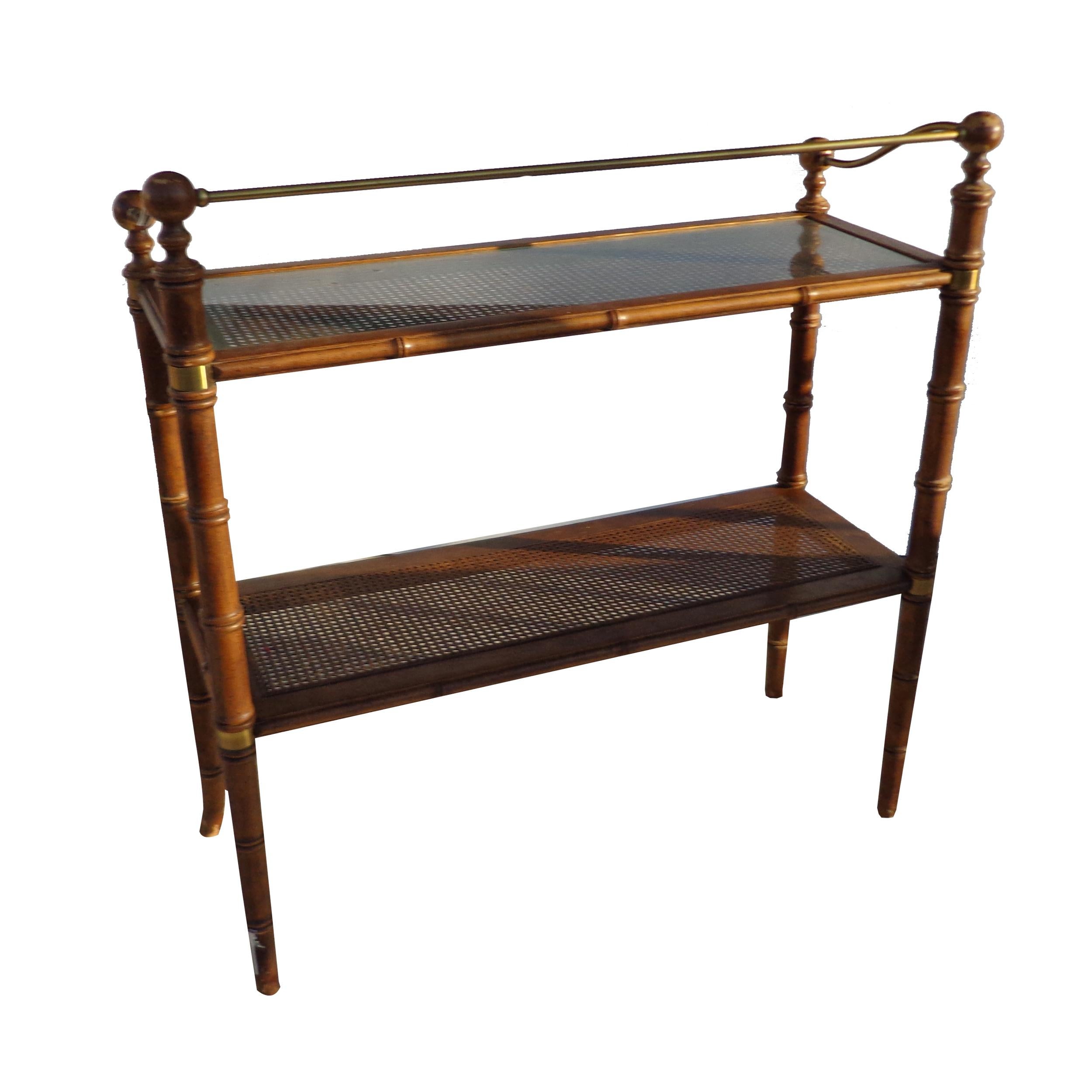 cane console table