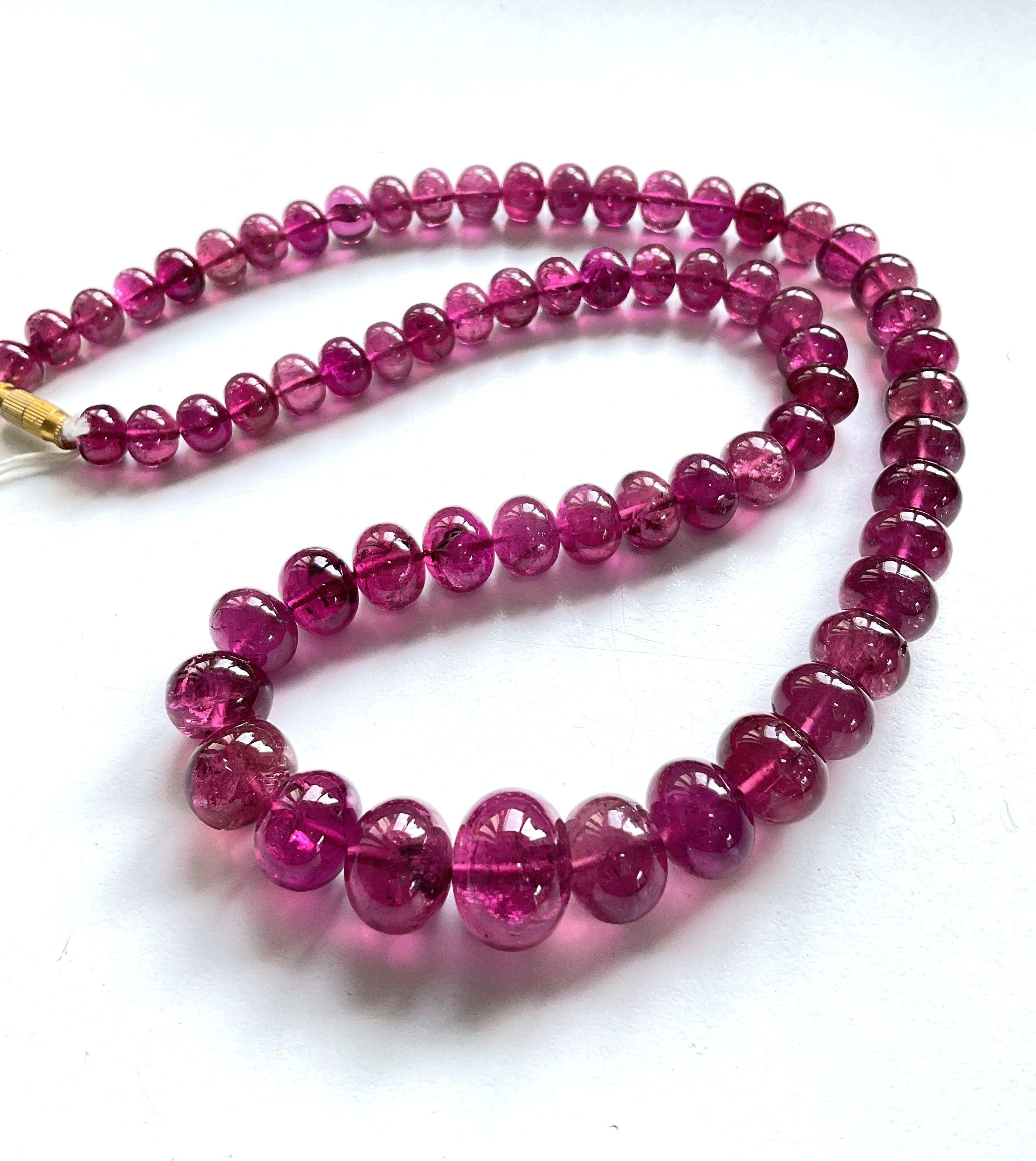 335.00 Carats Rubellite Tourmaline Plain Beads Top Fine Natural gems Jewelry  In New Condition For Sale In Jaipur, RJ