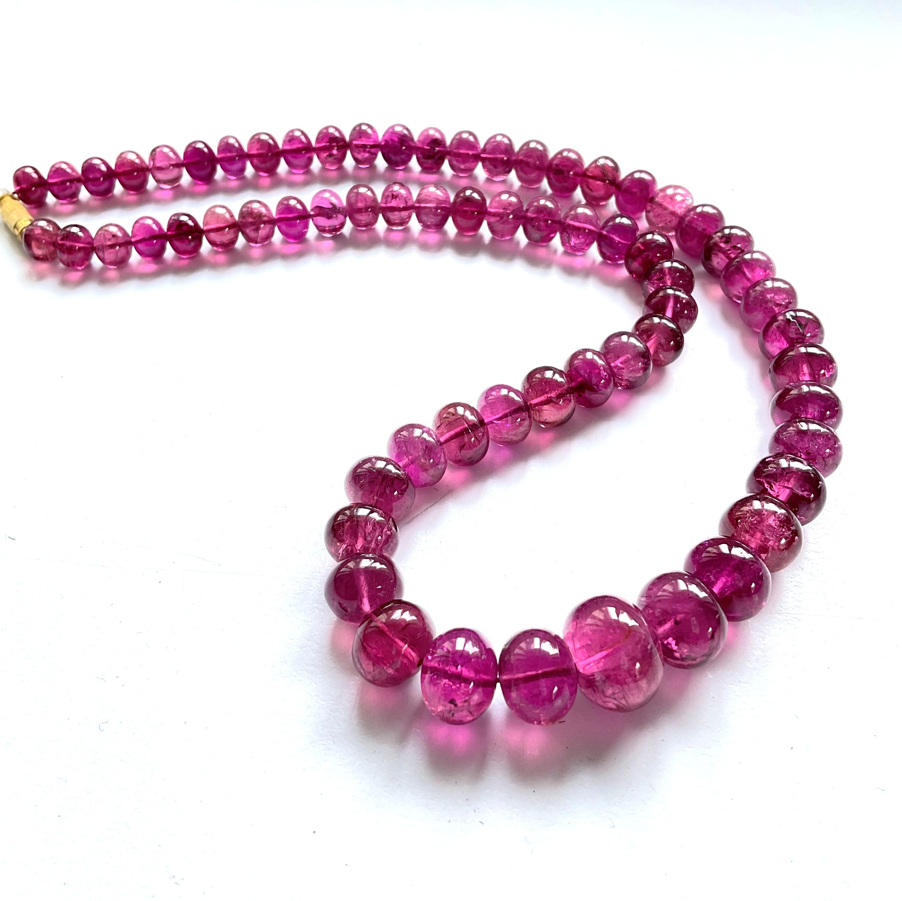 335.01 Carats Top Quality Rubellite Tourmaline Beads Natural Gemstones necklace In New Condition For Sale In Jaipur, RJ