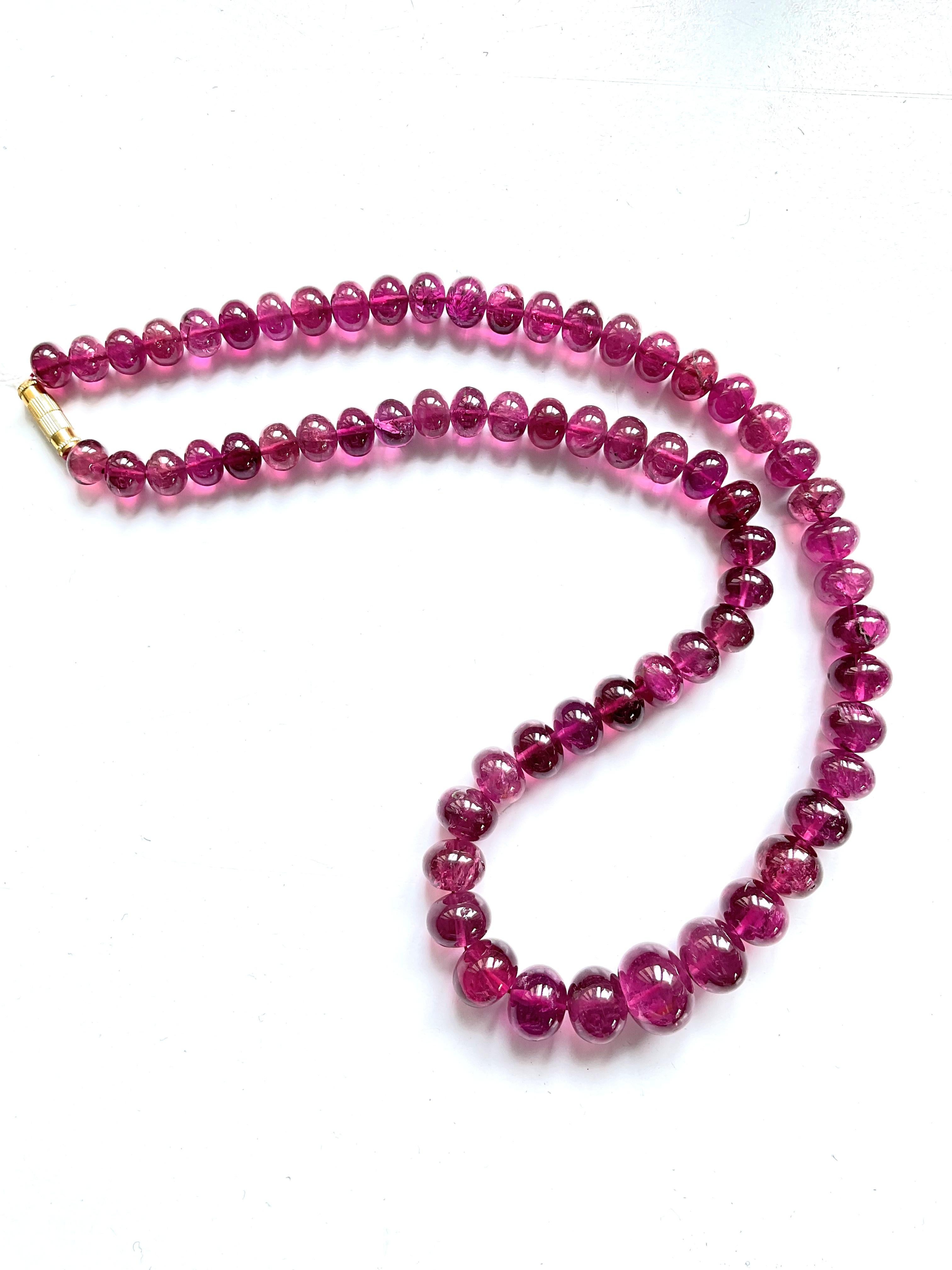 Women's or Men's 335.01 Carats Top Quality Rubellite Tourmaline Beads Natural Gemstones necklace For Sale