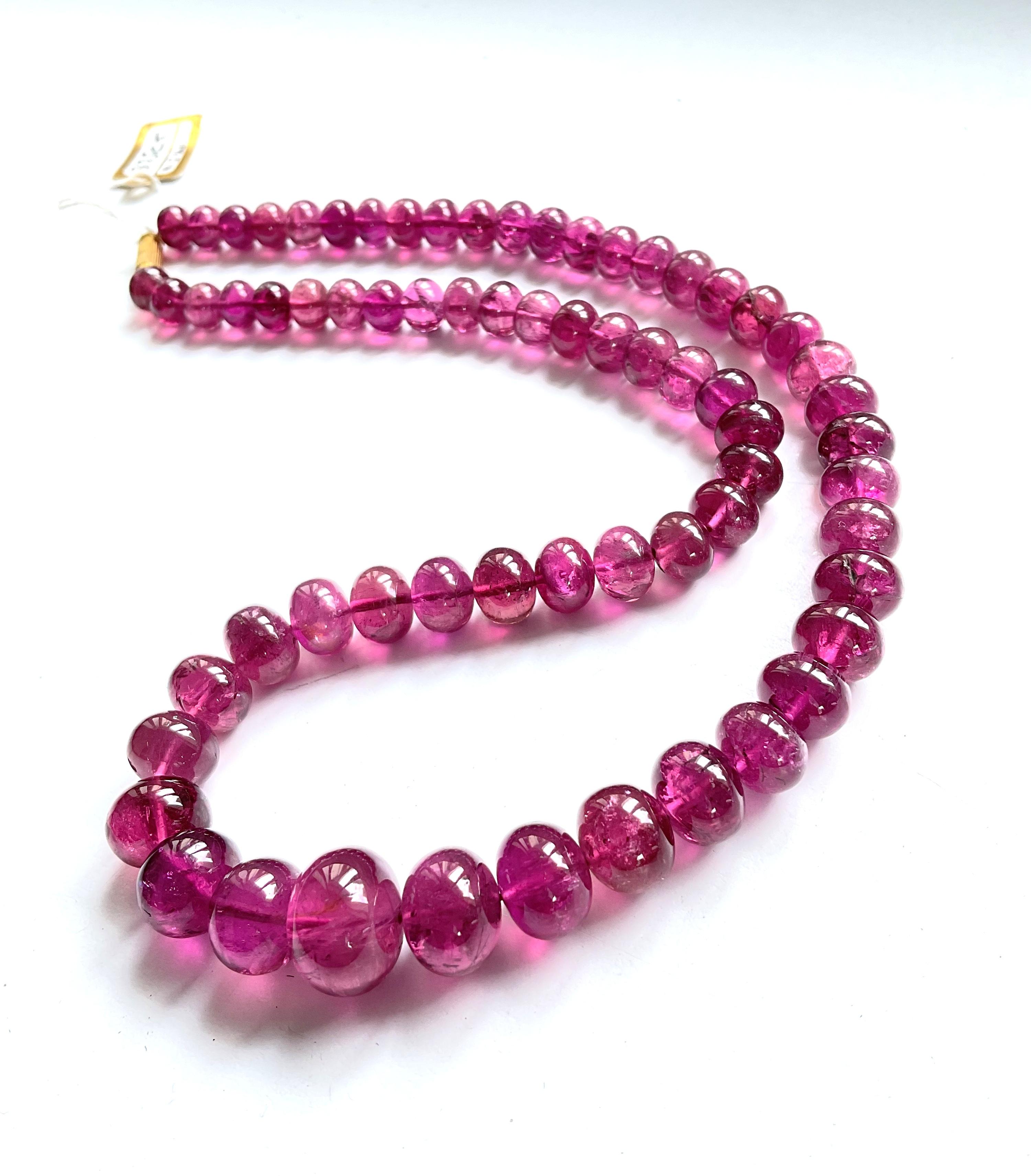 335.01 Carats Top Quality Rubellite Tourmaline Beads Natural Gemstones necklace