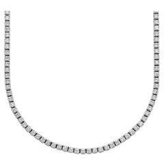 33.52 Carat Total Diamond Tennis Necklace in 18 Karat White Gold