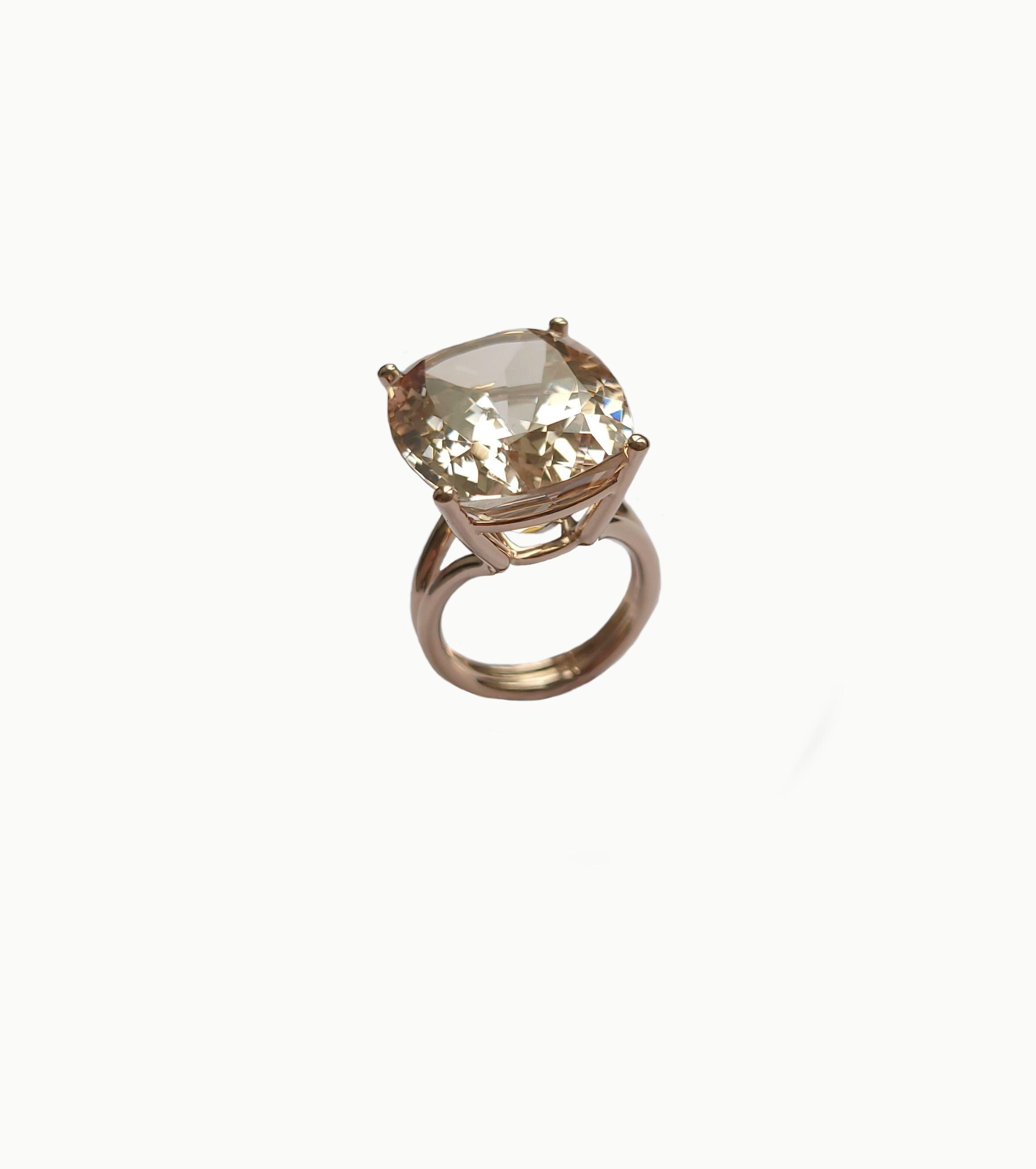 33.57 Carat Precious Topaz Gold Ring by Wagner Preziosen For Sale 3
