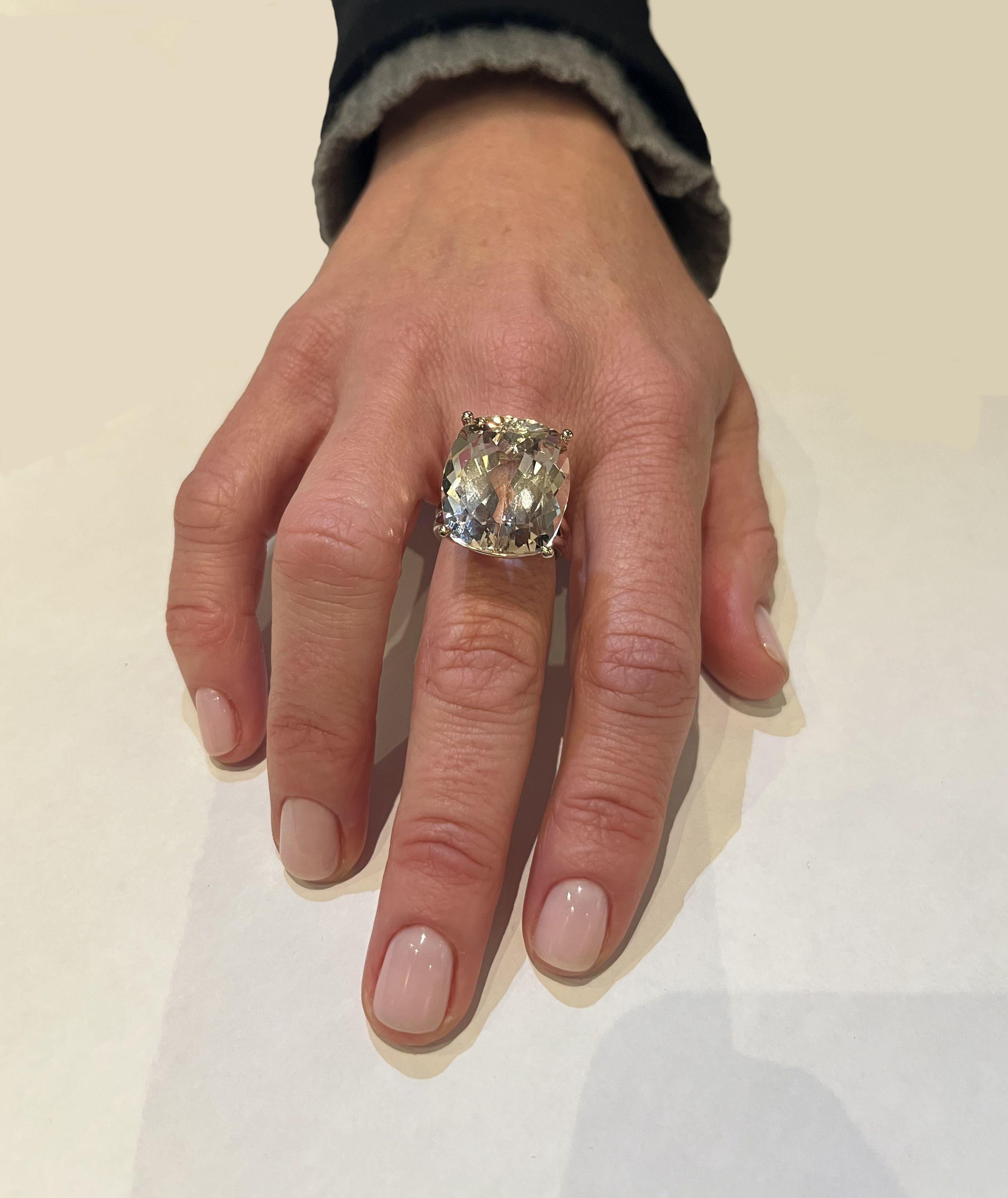 33.57 Carat Precious Topaz Gold Ring by Wagner Preziosen For Sale 2