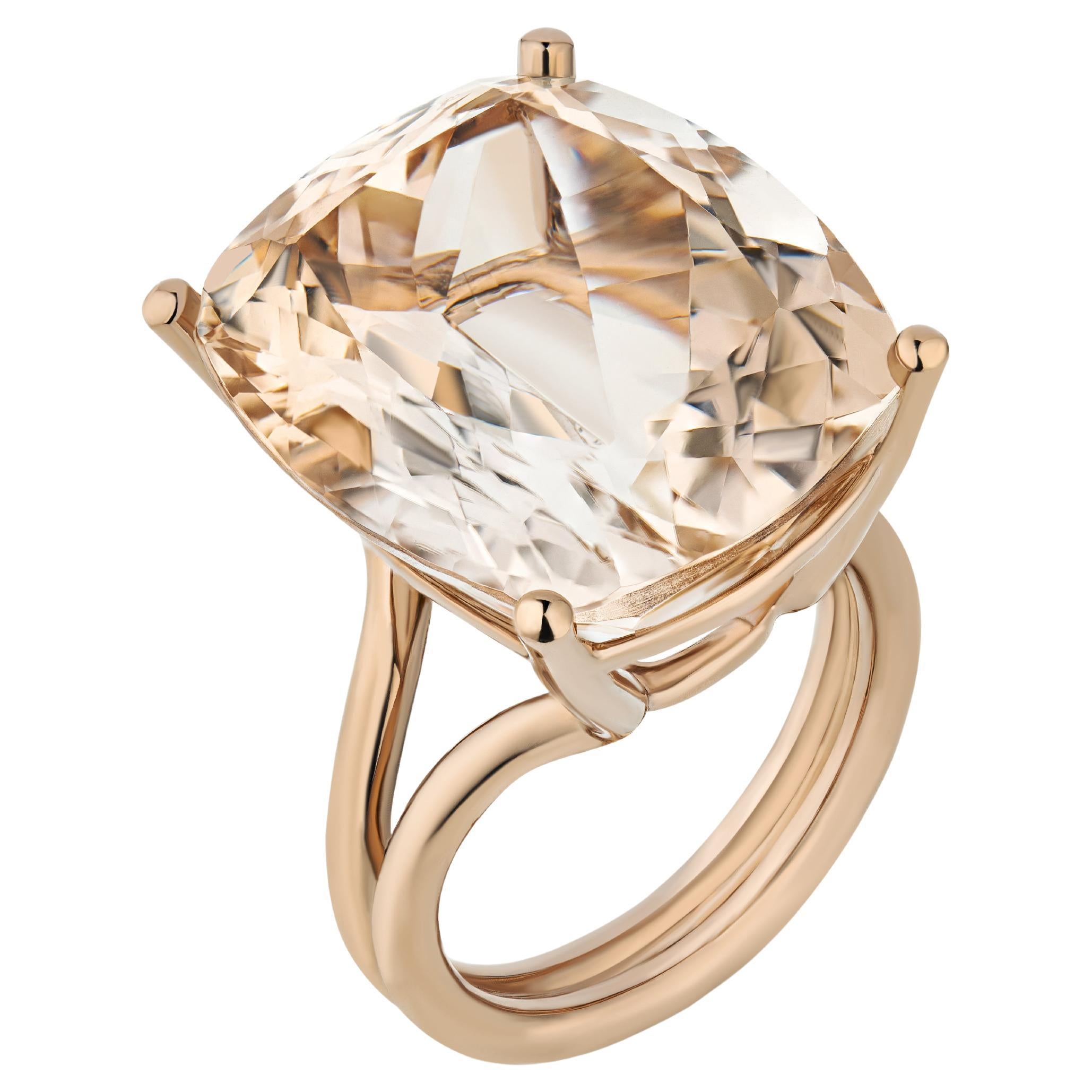 33.57 Carat Precious Topaz Gold Ring by Wagner Preziosen For Sale