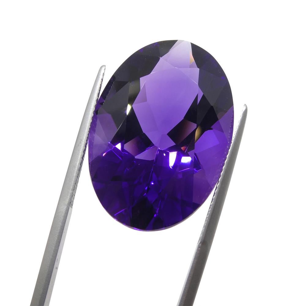 Oval Cut 33.57ct Oval Purple Amethyst from Uruguay For Sale