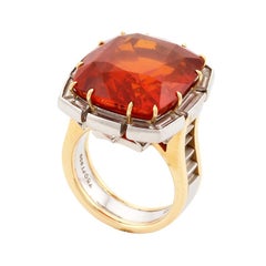 33.58 Carat Orange Sapphire Ring by John Landrum Bryant