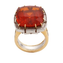 33.58 Carat Orange Sapphire Ring by John Landrum Bryant