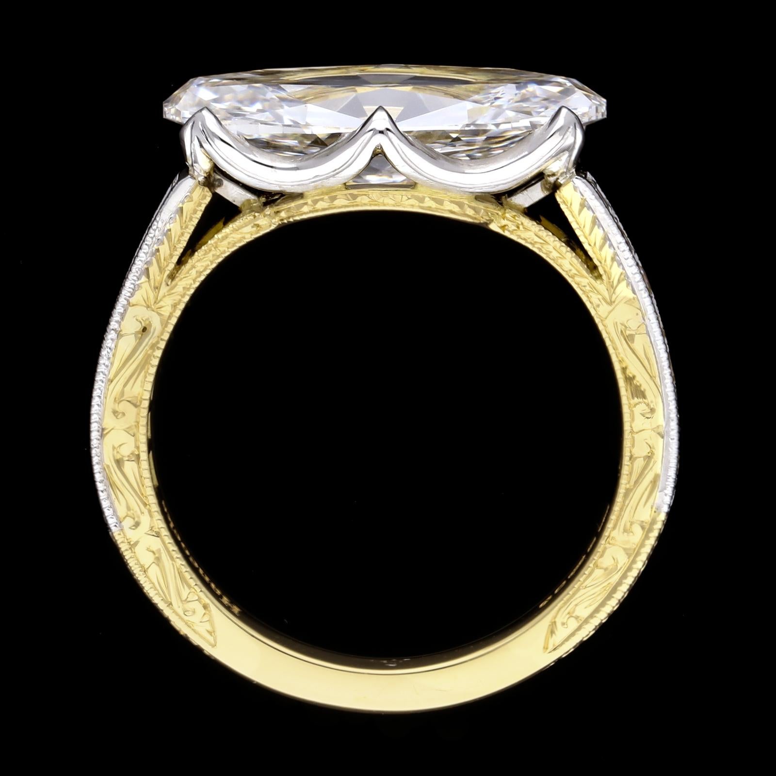 3.35 Carat H VS2 Old Mine Oval Diamond Solitaire Ring by Hancocks 1