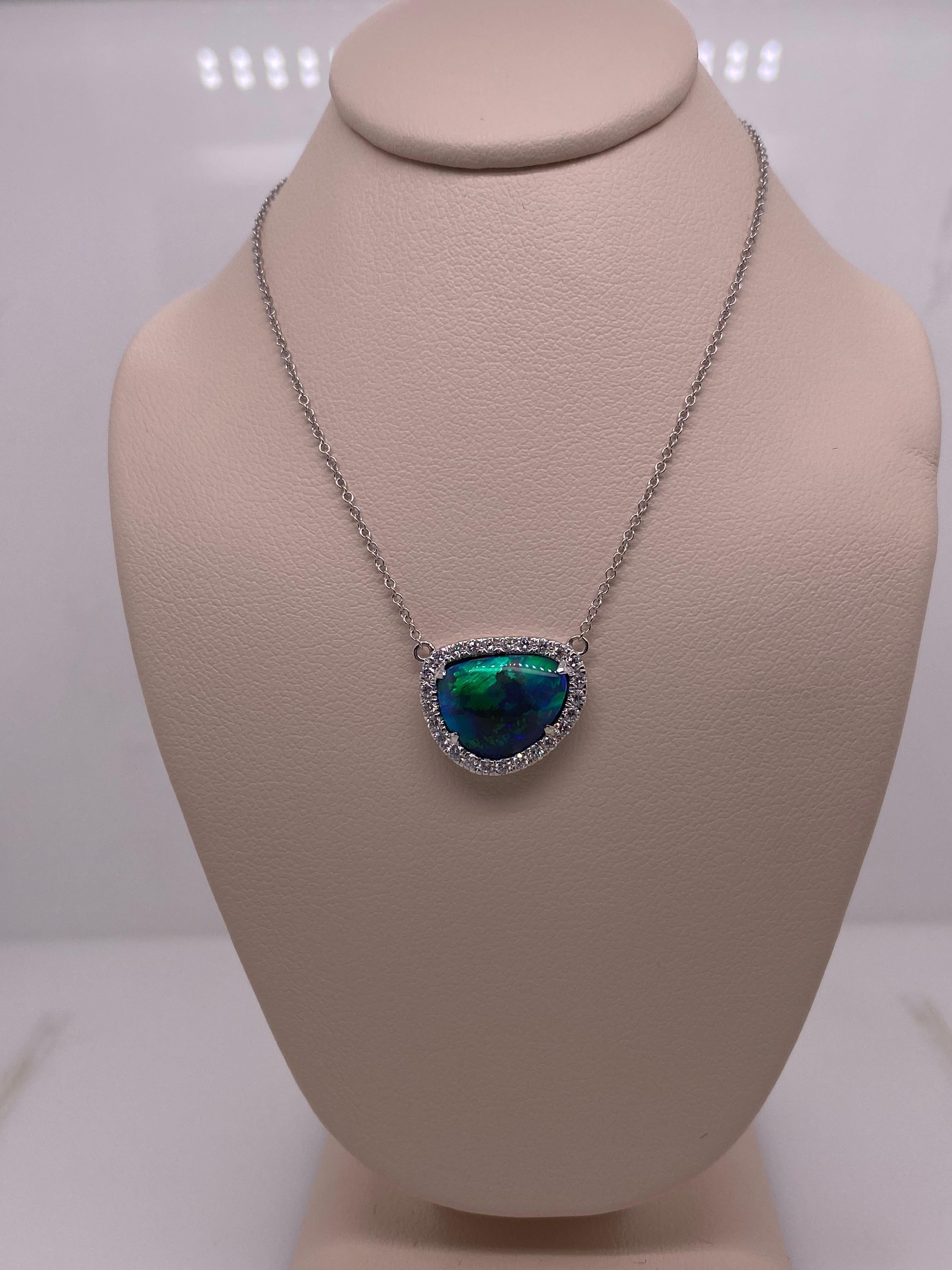blue green opal necklace