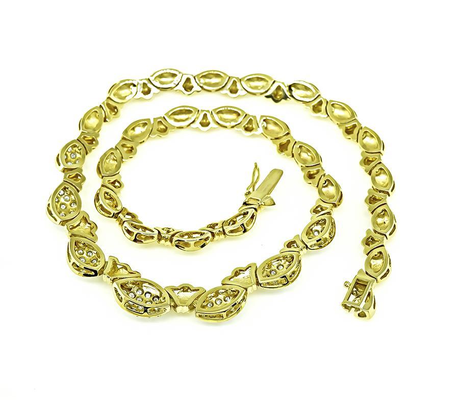 3.35ct Diamond Gold Necklace In Good Condition For Sale In New York, NY