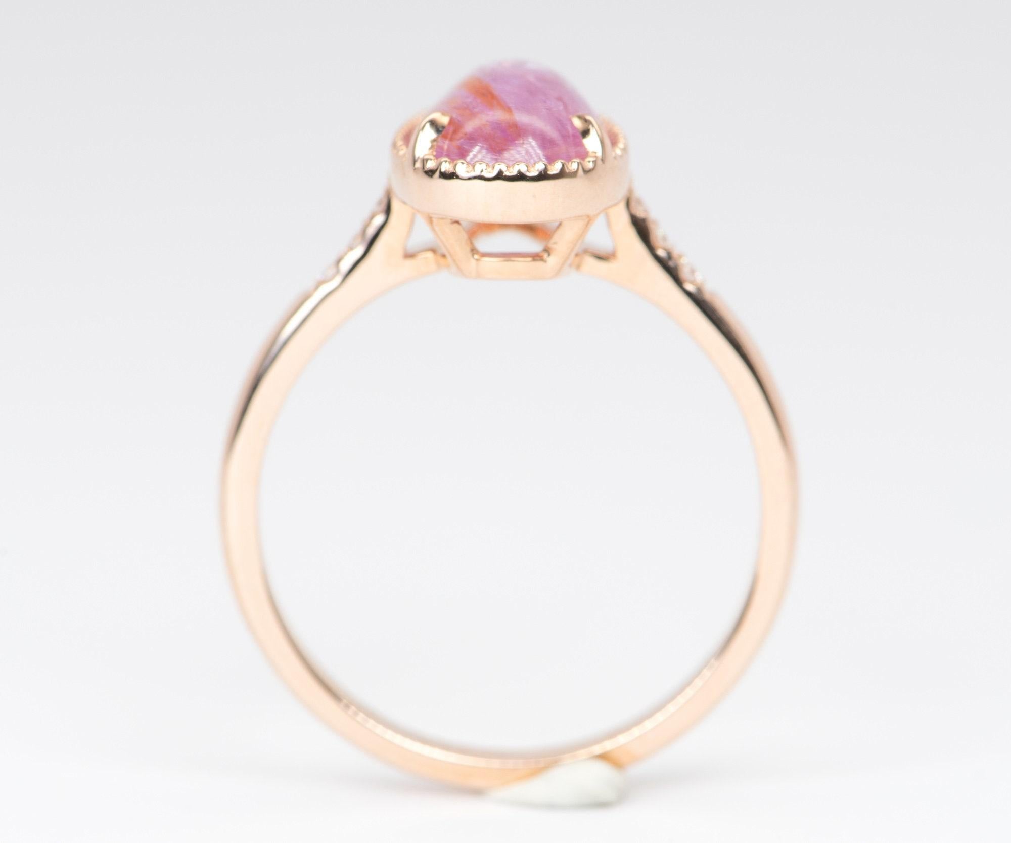 engagement ring with rose gold accent