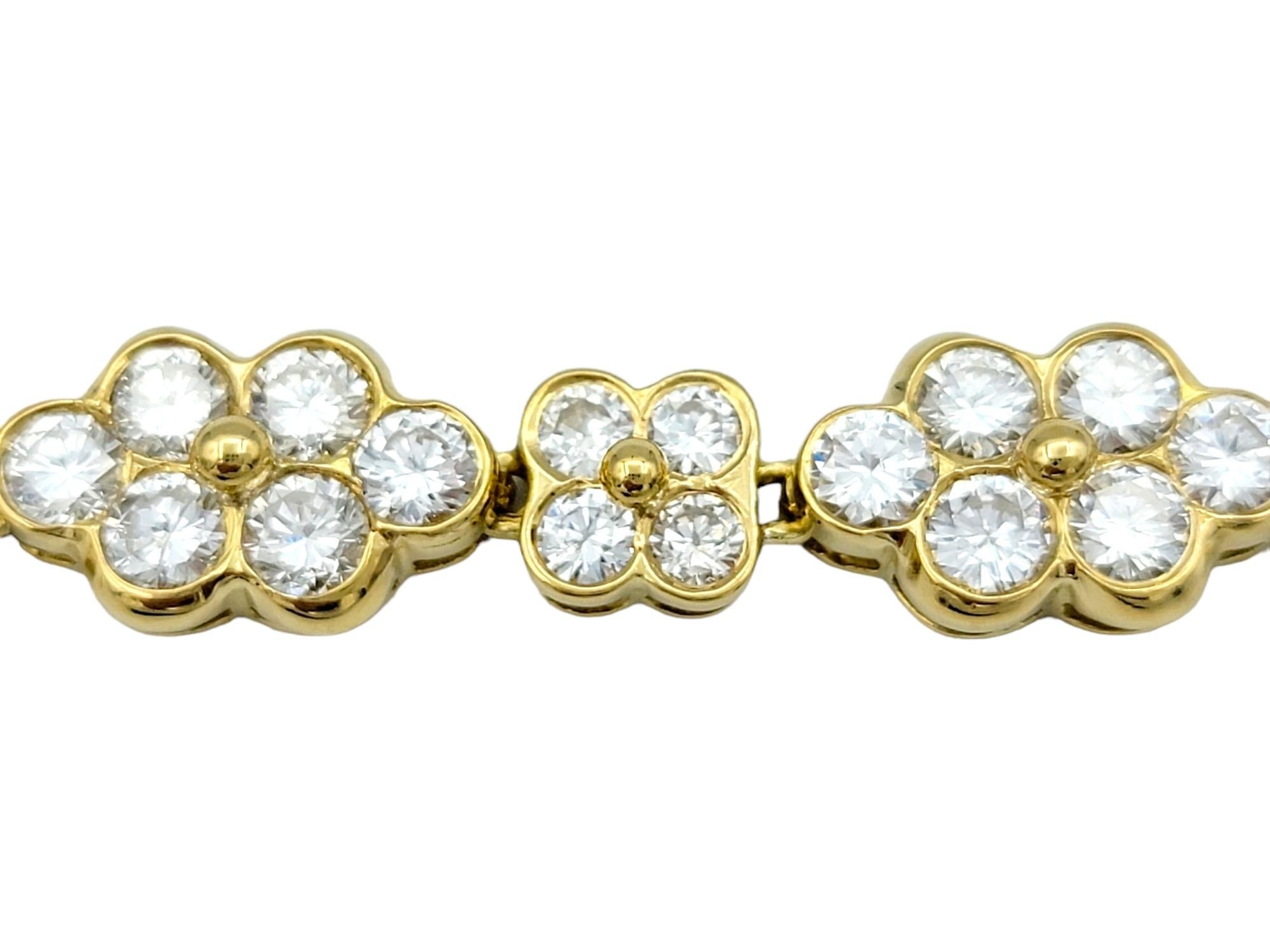 The inner circumference of this bracelet measures 6.88 inches and will comfortably fit a 6.5 inch wrist.

This 18 karat yellow gold bead link bracelet is an exquisite piece of jewelry that effortlessly combines classic elegance with luxury. Its