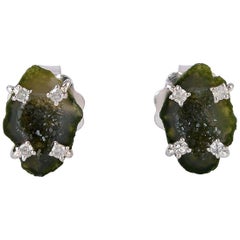 3.36 Carat Druzy Diamond Stud Earrings