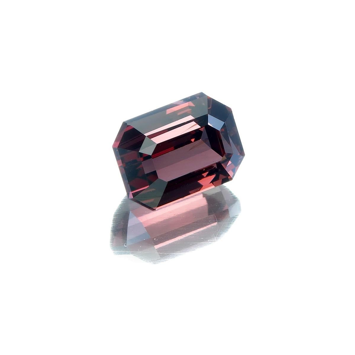 An exquisite and unique natural red spinel has a gorgeous rich red color. The stone is ideal in cut quality as it has crisp faceting and amazing light return. The color and sparkle combination here is incredible. The spinel is certified by Lotus one