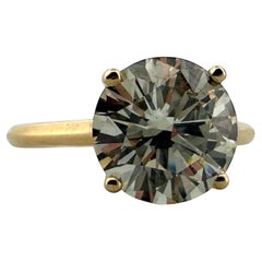 3,36 Karat Runder Brillantschliff Diamant Solitär Verlobungsring GIA