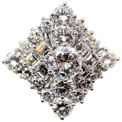 Bague ballerine carrée en or 18 carats et diamants naturels taille Asscher