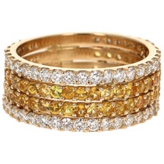 Bracelet en or jaune 14 carats avec saphir jaune de 3,36 carats et diamants blancs