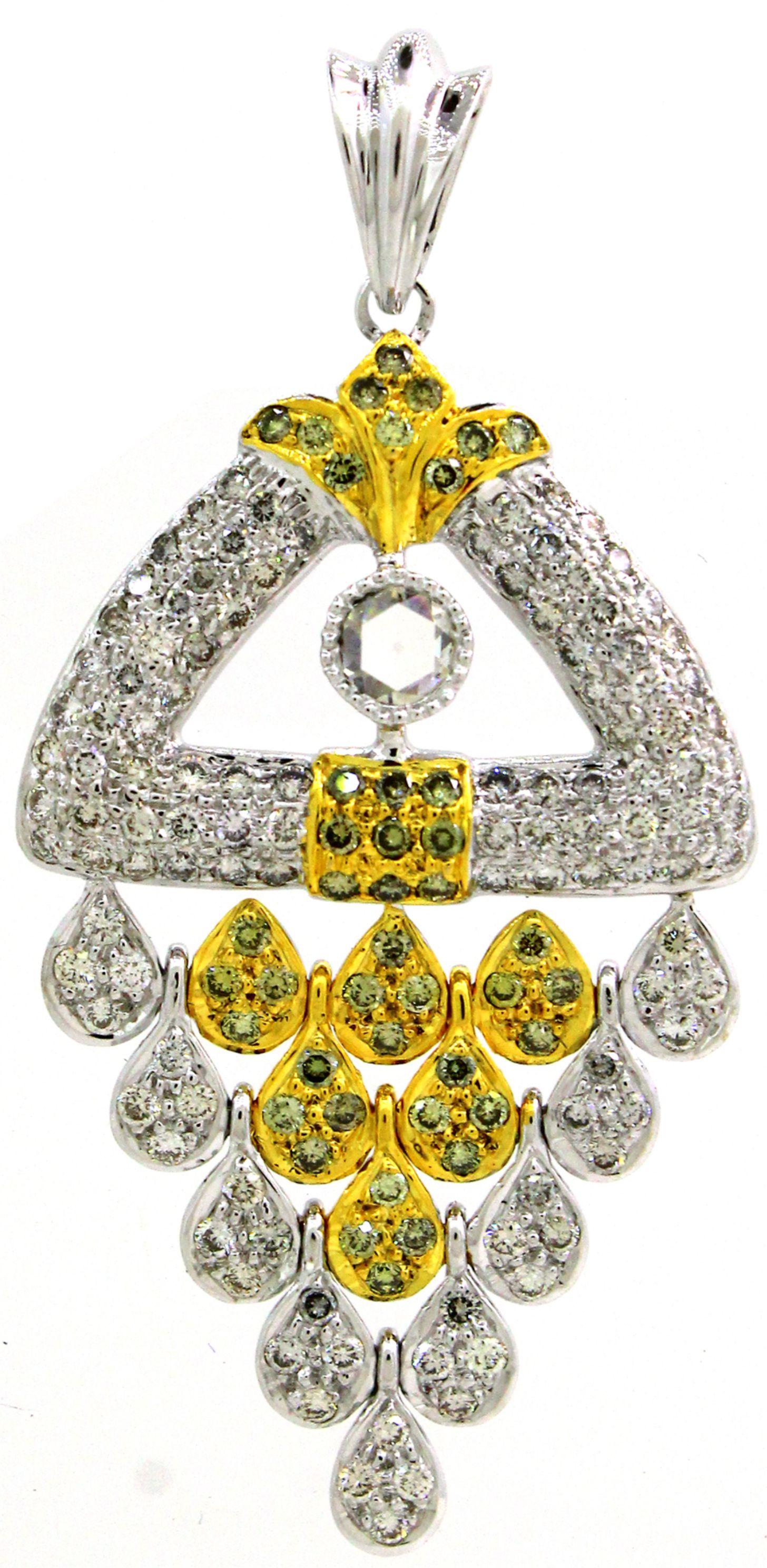 Moderne 3.36 cts de diamant Pendentif Chandelier en vente