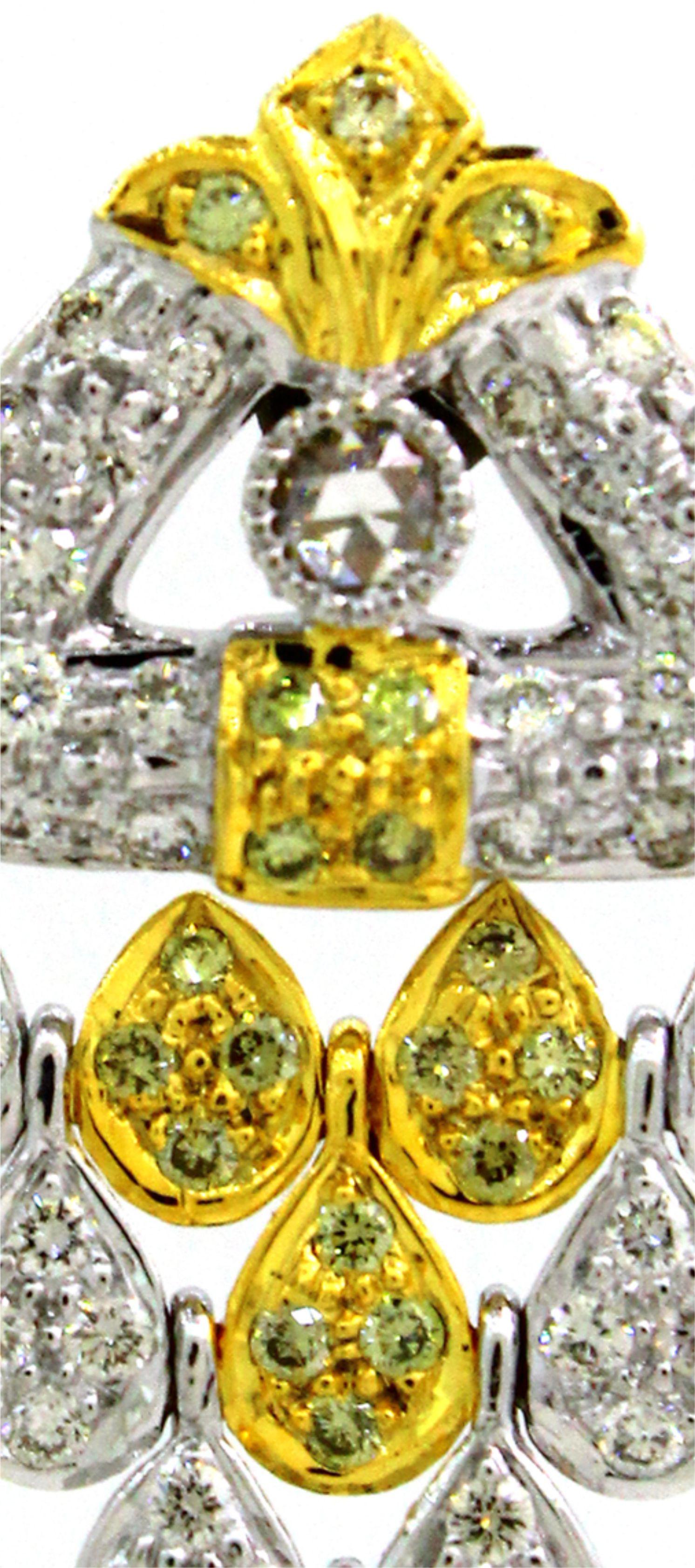 Taille ronde 3.36 cts de diamant Pendentif Chandelier en vente