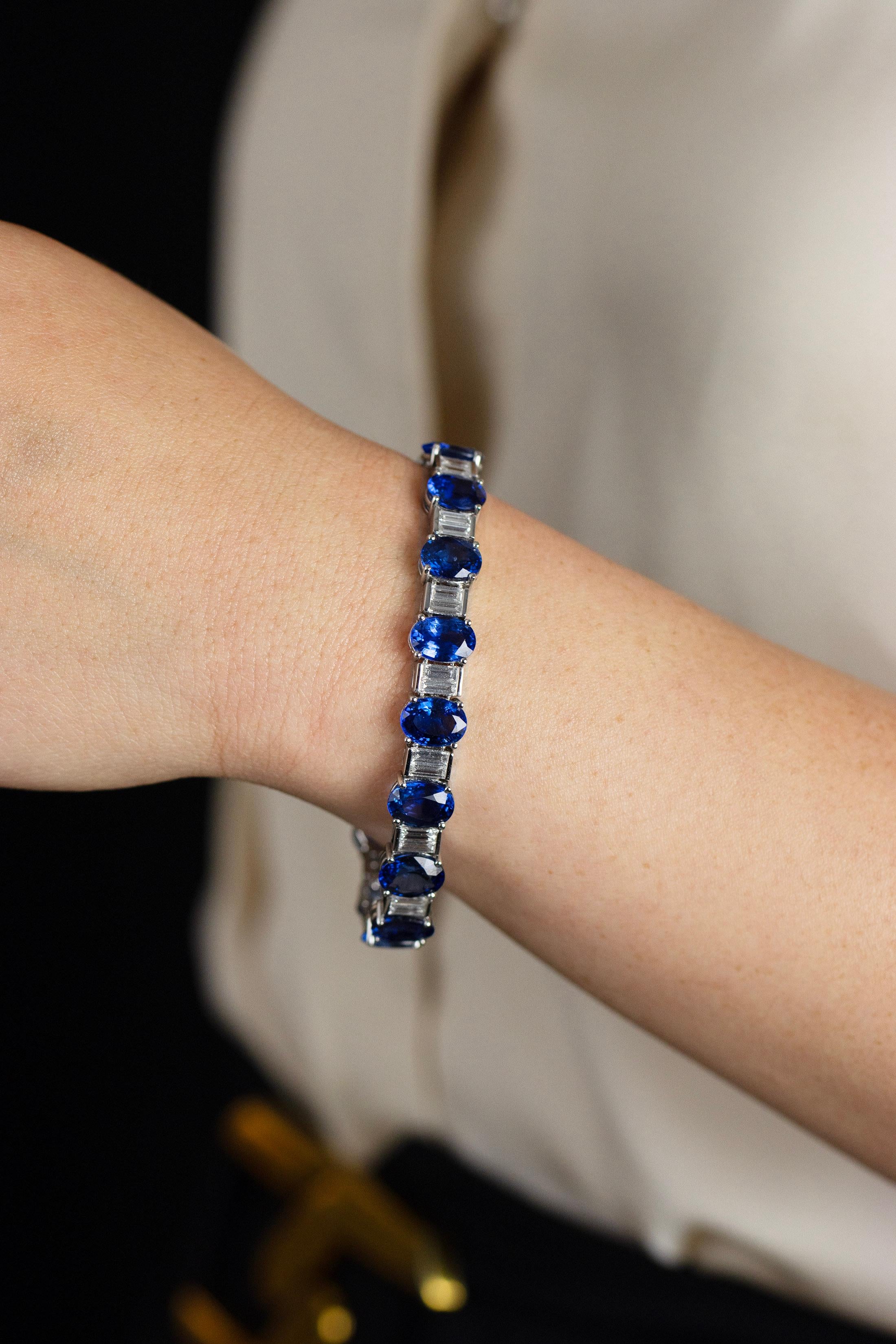 blue sapphire and diamond bracelet