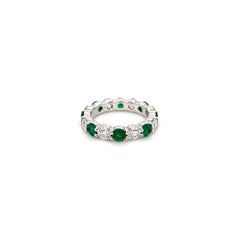 3.36 Total Carat Green Emerald and Diamond Ladies Ring
