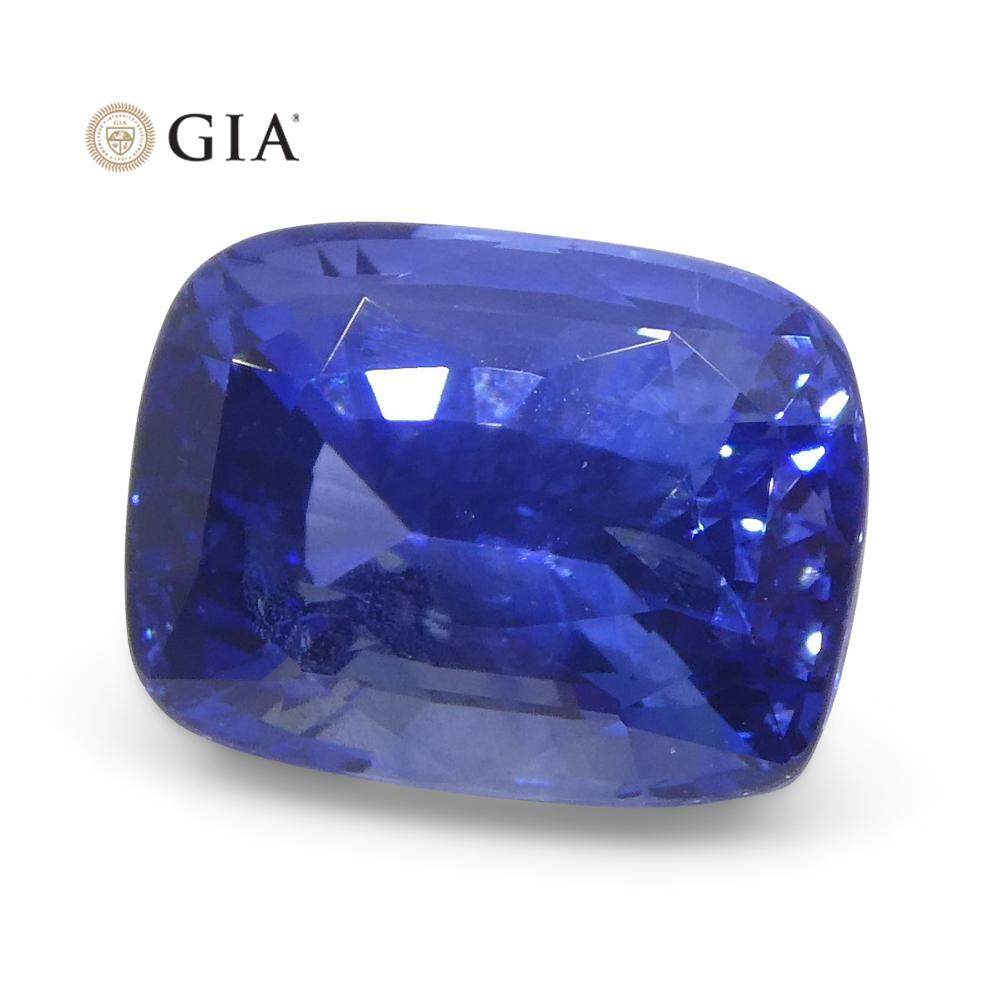 3.36ct Cushion Blue Sapphire GIA Certified Sri Lanka For Sale 4