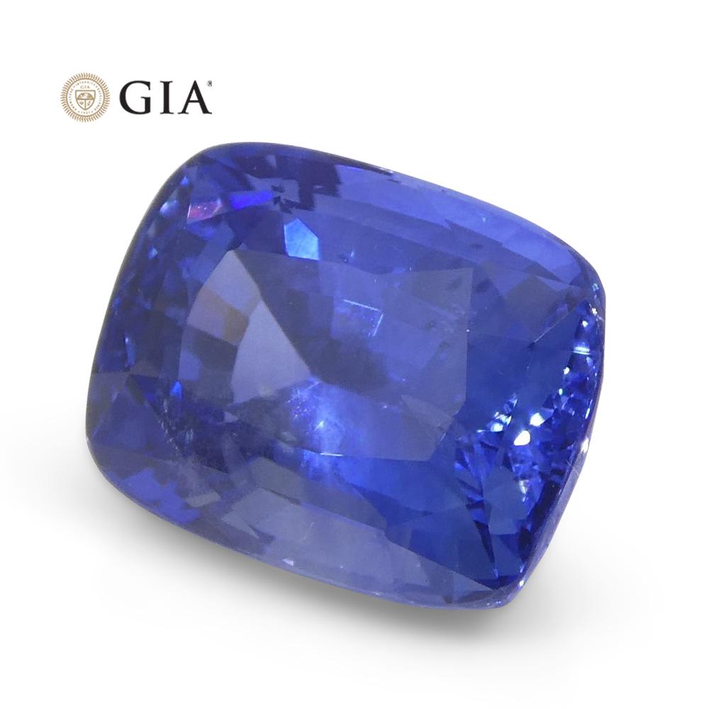 3.36ct Cushion Blue Sapphire GIA Certified Sri Lanka For Sale 2