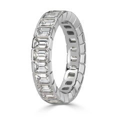 3.36ct Emerald Cut Diamond Eternity Band in Platinum