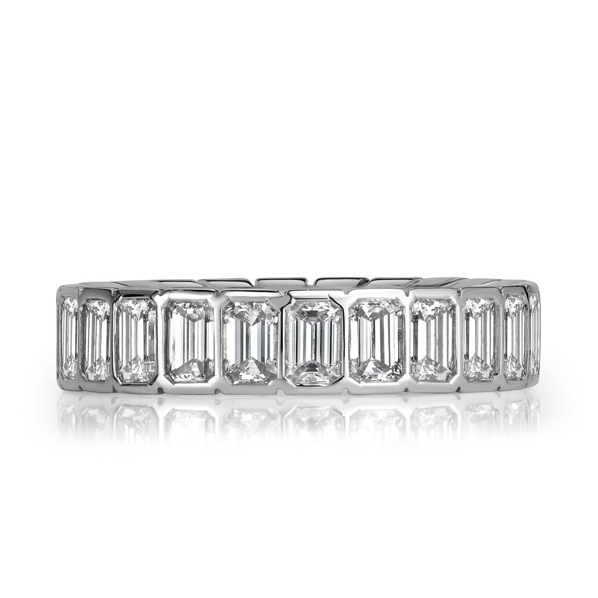 3.36ct Emerald Cut Diamond Eternity Band in Platinum