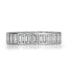 3.36ct Emerald Cut Diamond Eternity Band in Platinum