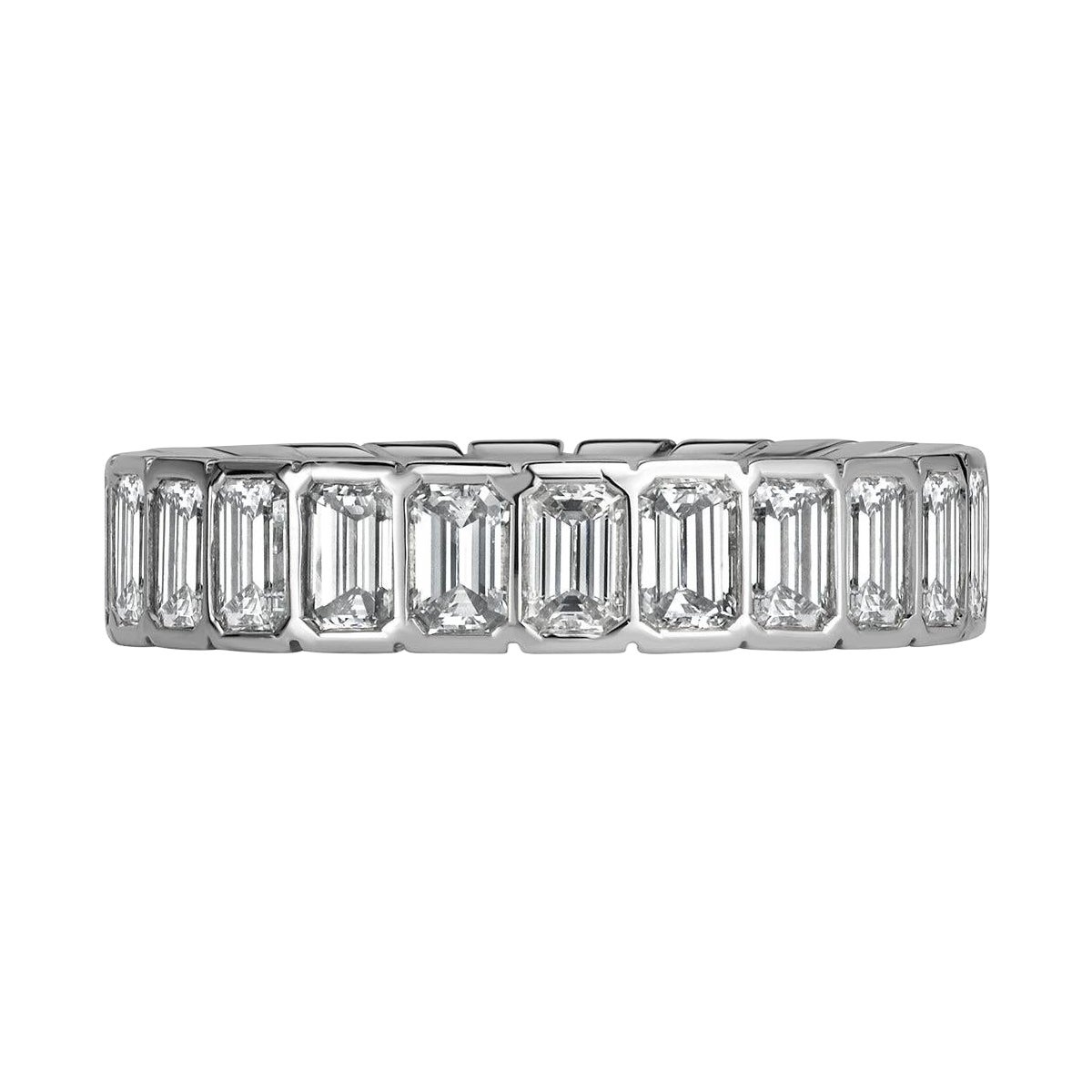 3.36ct Emerald Cut Diamond Eternity Band in Platinum