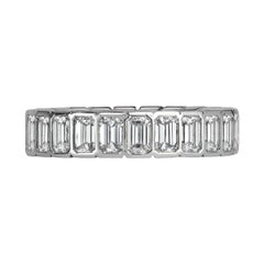 3.36ct Emerald Cut Diamond Eternity Band in Platinum