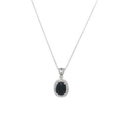 3.36ct Finest Quality Oval Blue Sapphire Pendant Set with 0.65ct of Diamonds