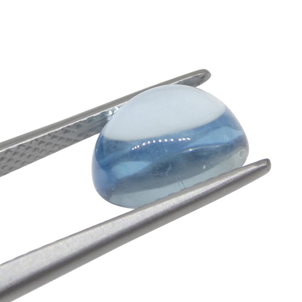 3.36ct Oval Cabochon Blue Aquamarine from Brazil For Sale 5