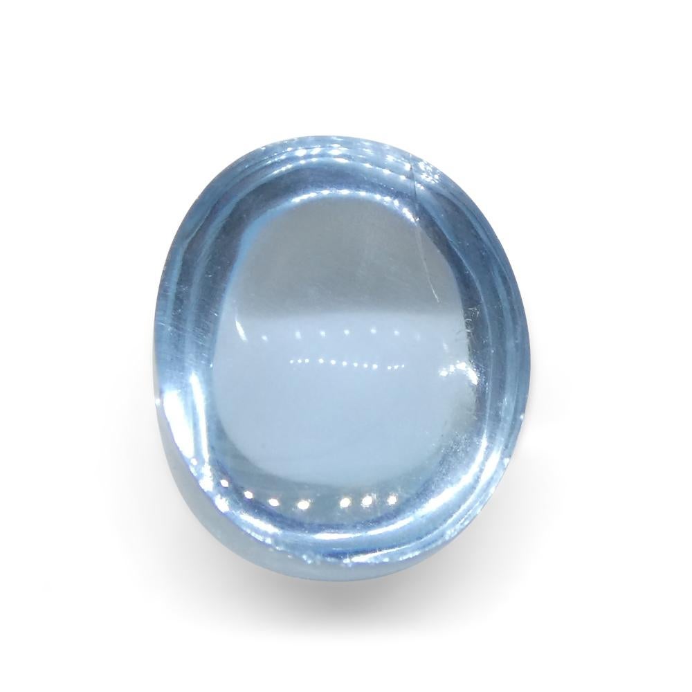 3.36ct Oval Cabochon Blue Aquamarine from Brazil For Sale 6