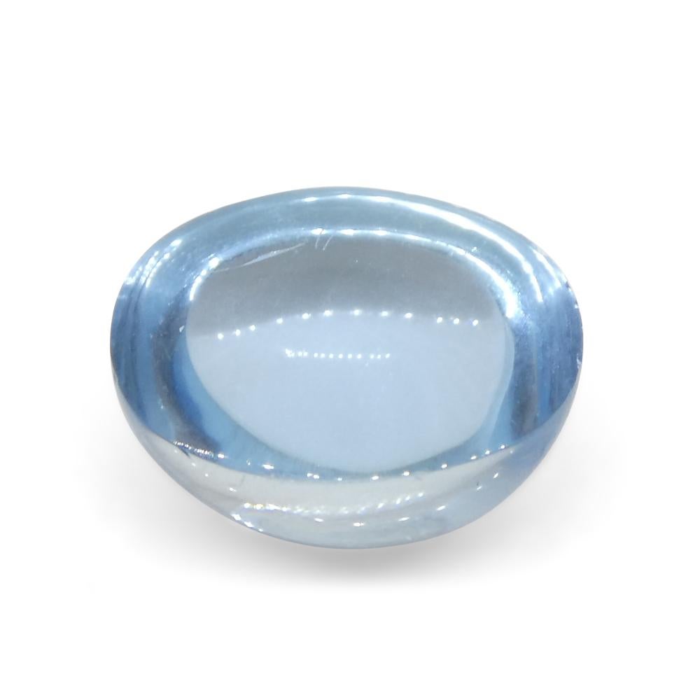 3.36ct Oval Cabochon Blue Aquamarine from Brazil For Sale 7