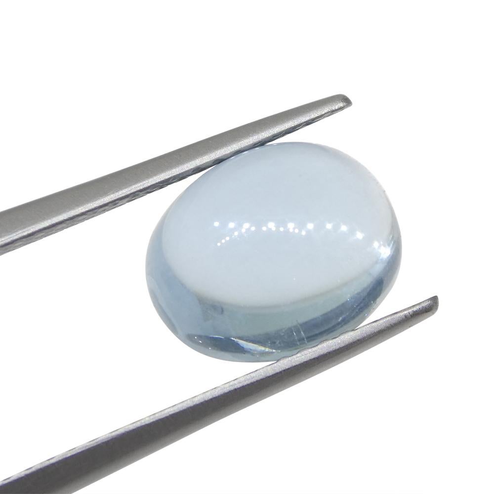 3.36ct Oval Cabochon Blue Aquamarine from Brazil For Sale 1