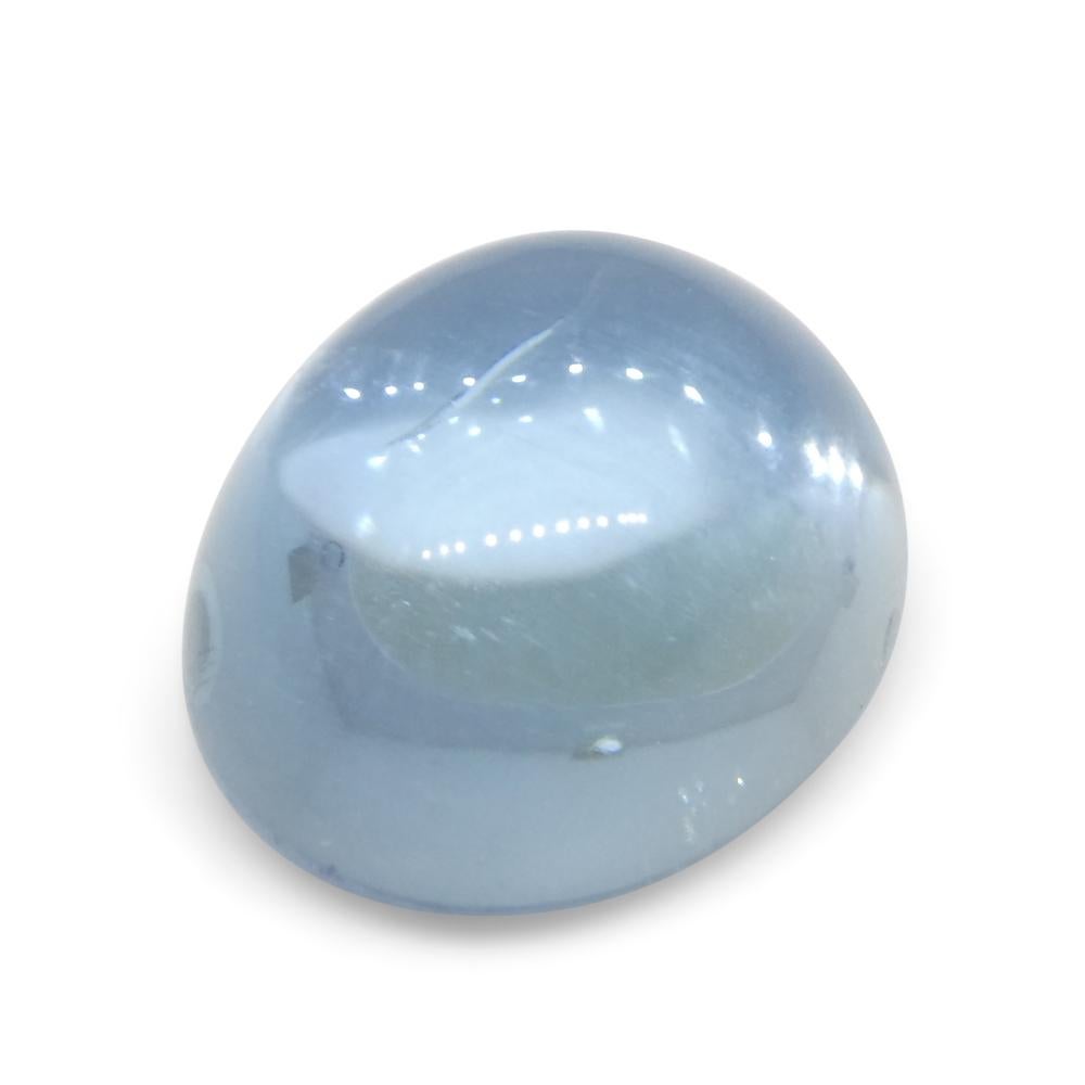 3.36ct Oval Cabochon Blue Aquamarine from Brazil In New Condition For Sale In Toronto, Ontario